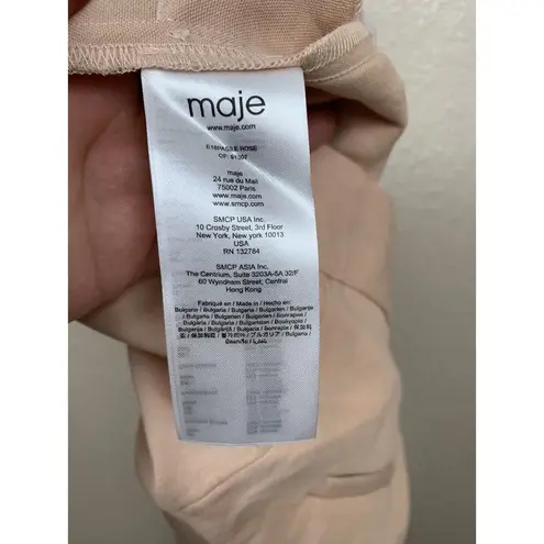 Maje Pasile Cropped Woven Trouser Pant Size 34 US XS Rose Pink New $295