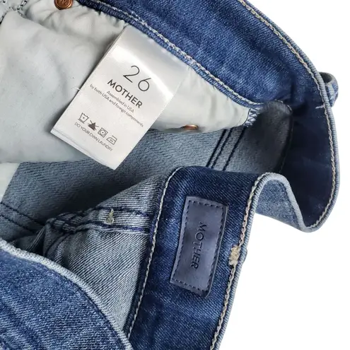 Mother The Runaway Step Fray Jeans Womens 26 A Night In Havana Wash Denim Flare Blue