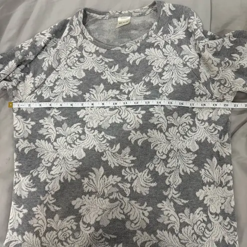 Blair  Top in Grey with White Floral details Medium