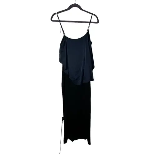 Elizabeth and James SZ M Tulsa Sleeveless Asymmetric Ruffle Dress, Black/Navy
