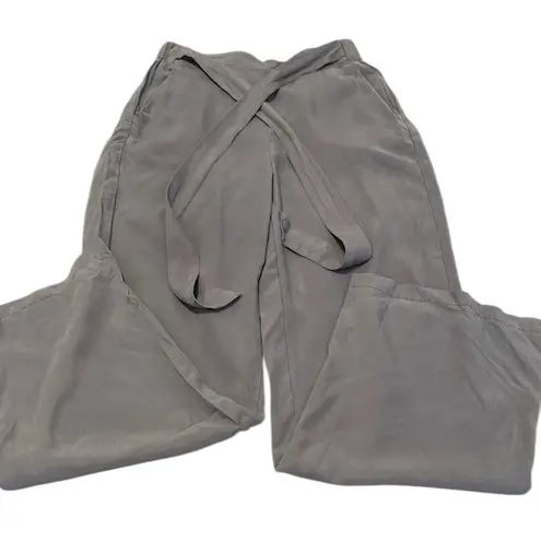 NWT Thread & Supply size small tie waist grey wide leg pants with pockets Gray