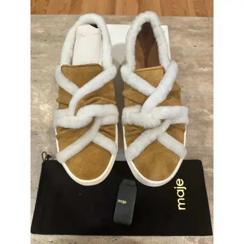 Maje Suede Slip on Sneakers with Shearling Trim size 36 / 5.5 US