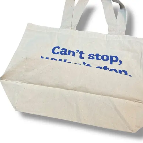 Weight Watchers WW Can't Stop WWon't Stop Canvas Tote Rare Natural 18"W