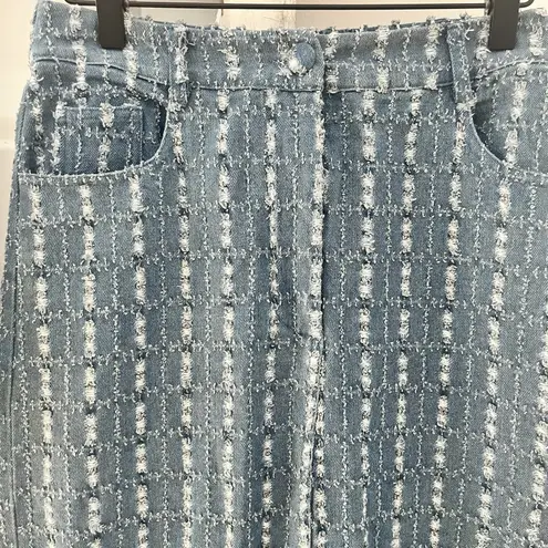 Skies Are Blue Berenice Vintage Style Denim Textured Maxi Cotton Skirt Size 4