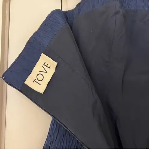 Tove Ida Bow Strapless Top Navy Blue Size 6