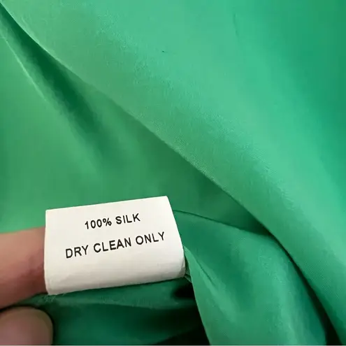 Britt Ryan  Emerald Green Silk Blouse with Ruffle Sleeves | S