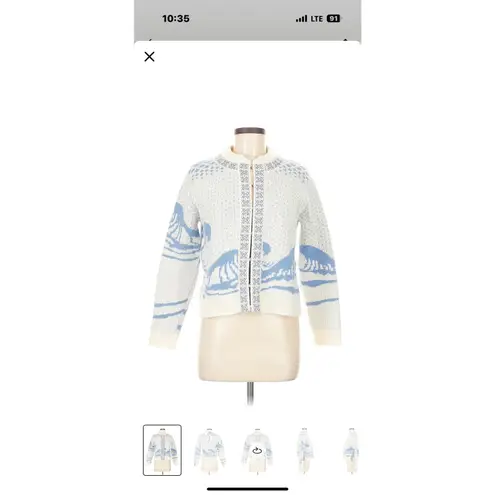 Thom Browne‎ Wave Fair Isle Cardigan Size 2 White thumbnail 9