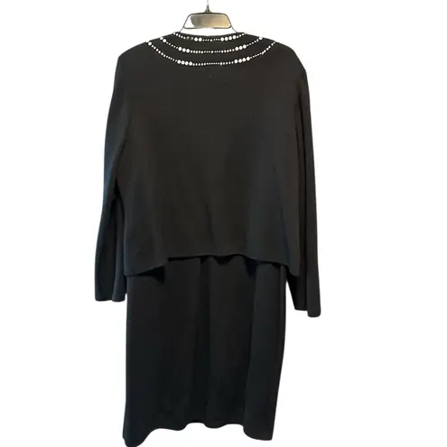 St. John Collection Evening Santana Knit 2-Piece Dress & Zip Jacket Set Size 16