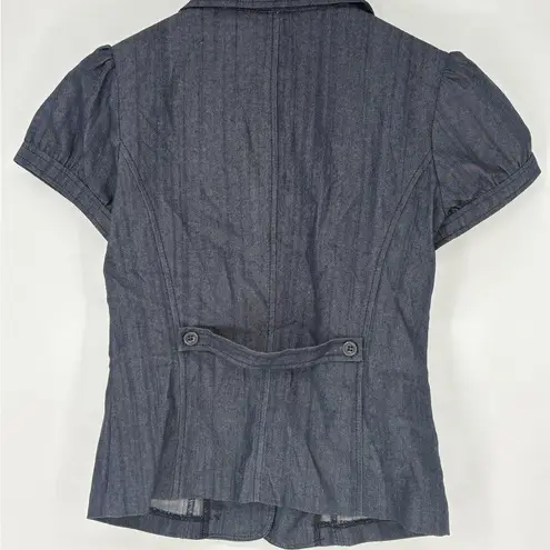 Dazz Blazer Jacket Blouse Women's Size Small Blue Y2k