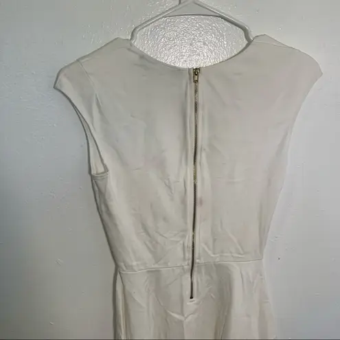 Necessary Objects Sleeveless Fit & Flare Dress Cream White XS