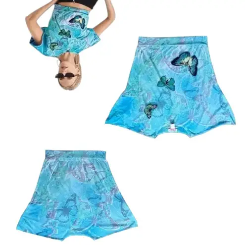 Y2K 4PC. TATTOO BUTTERFLY DRESS SUIT TOPS M/L Red Size M