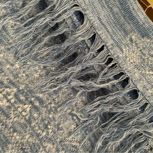 LOVE STITCH FRINGE SWEATER Sz. M Blue Size M