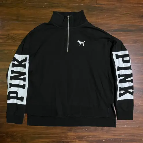 PINK - Victoria's Secret VS PINK Quarter Zip Pullover Sweatshirt Size L 