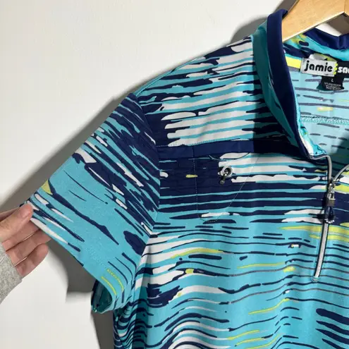 Jamie Sadock Golf Short Sleeve Polo Shirt Top Women L Blue Pickleball Tennis Size L