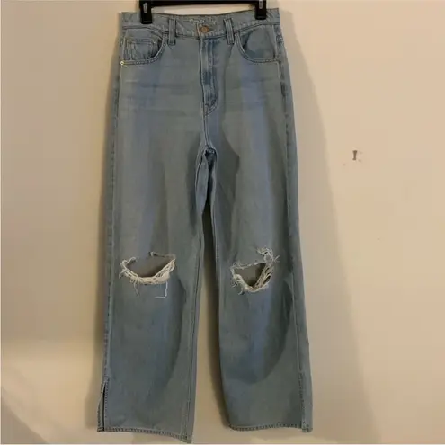 SNACKS from Mother The Fun Dip Puddle Sliced Size 25 Mid Rise Loose Light Wash Blue