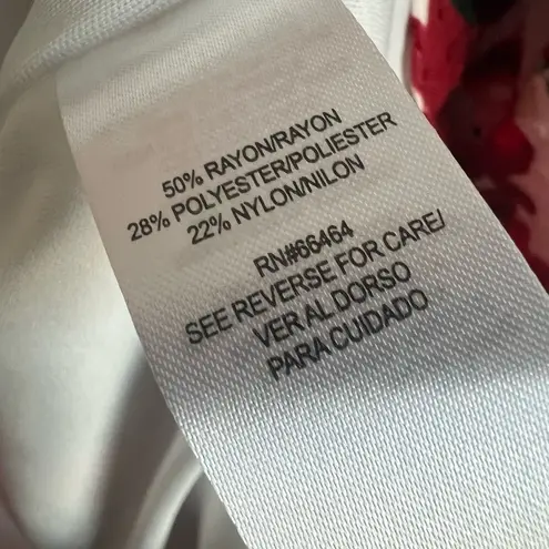 Julia Jordan Puff Sleeve Dress Floral Ivory Red, New with Tags