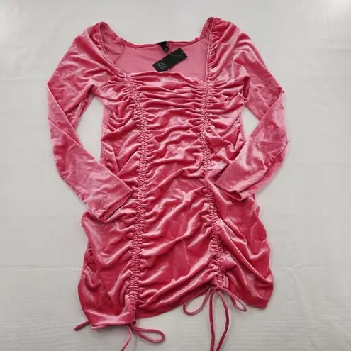 Wild Fable  Y2K Style Pink Velvet Bodycon Dress 2000s Style Dress Size XL