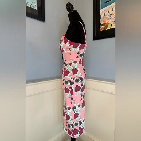 Pinup Couture Pinup Girl Mary Blair Lips and Roses Evangeline Pink Wiggle Dress Size XS