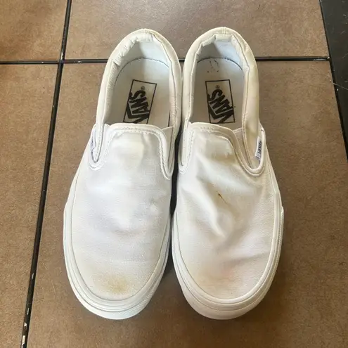 Vans White Slip On