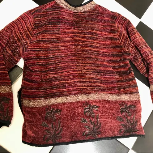 Flashback Vintage 90s Tapestry Jacket Velvet Blazer Ribbed Sequin Embroidered L