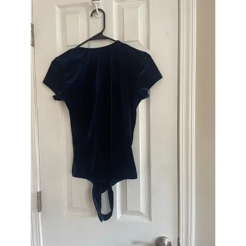 Alix NYC true blue velvet body suit, A74