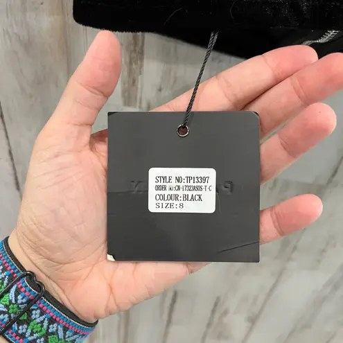 Parisian New Tall Black Velour Velvet Bustier Crop Top Sexy Night Out 8 Tall