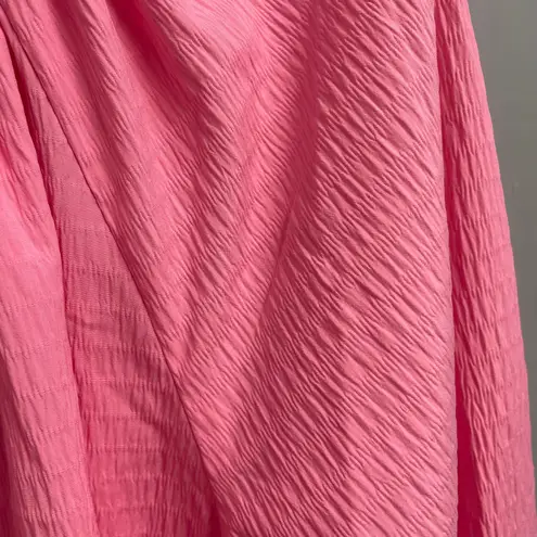 Elizabeth and James NEW Pink Textured Dress Size Large Womens Belted Bubblegum