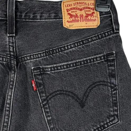 Levi's Levi’s 501 SZ W27 Jean Shorts Button-Fly Mid-Rise Frayed Hems Pockets Black Wash