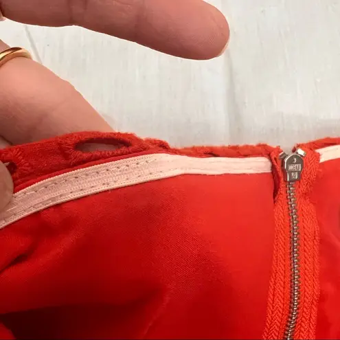 Saylor x Revolve Womens Strapless Midi Dress Sz S Orange Eyelet Party Wedding