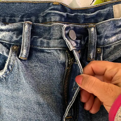 ALLSAINTS Women’s Boyfriend Stripe Side Jeans Blue Mid Rise Size 26