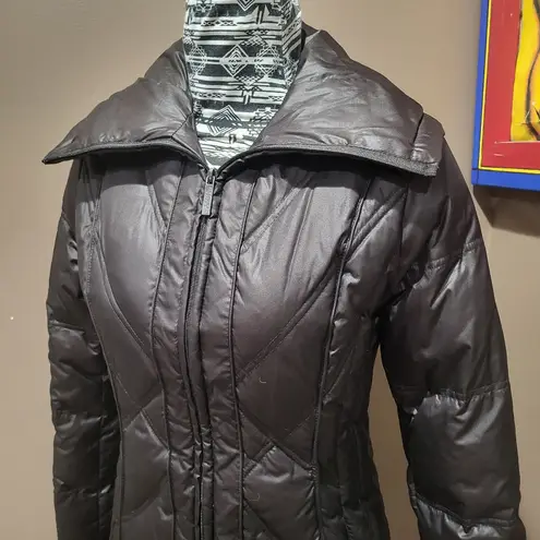 Steve Madden  Dark Chocolate Brown Down Filled Quilted Maxi Puffer Coat sz S - Image 2