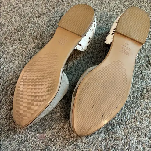 Toms  Leather & Cow Hair Pointy Toe Flats