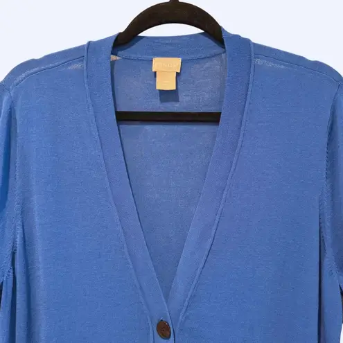 Chico's  Cobalt Blue Cardigan Sweater 3/4 Sleeve Button Front Womens Size 12 (2) - Image 2