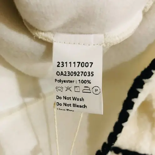 Commense Women's Embroidered Trim Fleece Kimono Jacket White Size Small NWT