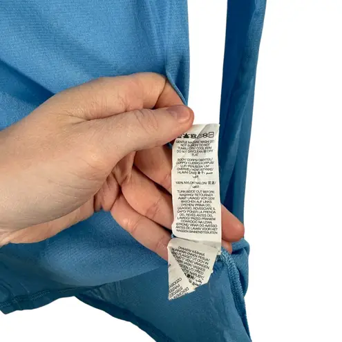 Sweaty Betty Sheer Mesh Long Sleeve Blue Shirt Gym Yoga Active Womens Medium