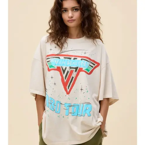 Daydreamer Van Halen 1980 Tour One Size Tee in Dirty White Womens Tshirt Top