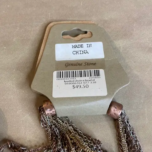 Coldwater Creek 0105 NWT Y2K Knotted Chain and Natural Purple Stone Necklace