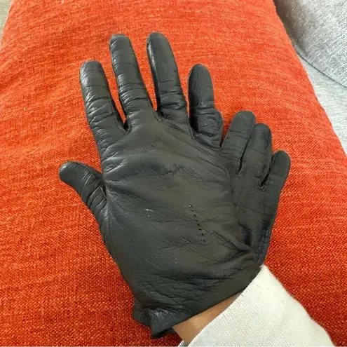 None Leather gloves lined from west Germany black size medium small