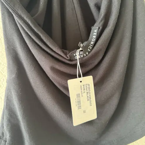 Veronica Beard Novick Twist Halter Top in Black