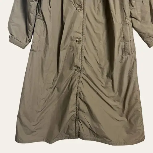 Vintage Thermaster Khaki Wool Insulated Trench Coat Size 6