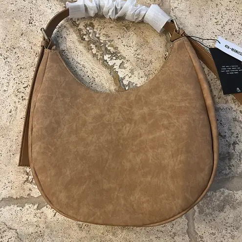 NWT 4th and Reckless Una Faux Suede Crescent Bag