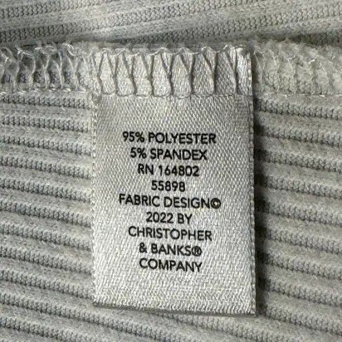 cj banks 3X-Large Top Striped Stretch Ribbed 3/4 Sleeve Boat Neck Soft Hi-Low