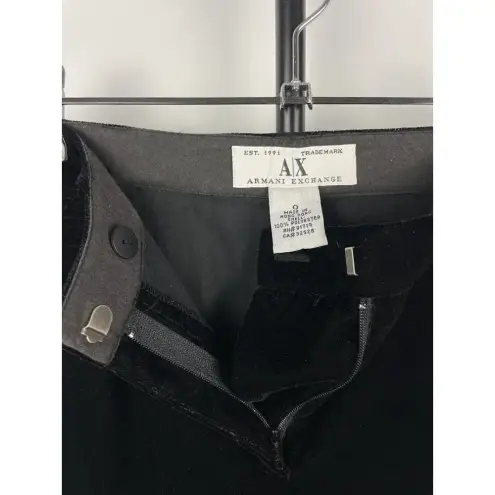 Armani Exchange Vintage  Black Velvet Velour Slack Trouser Pants Size 0