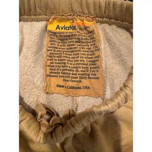 Aviator Nation 5 Velvet Rainbow Stripe Joggers in Camel Tan Size S