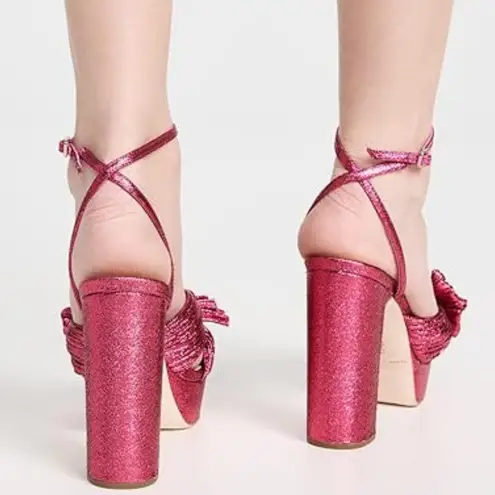 Loeffler Randall Natalia Bow Platform Sandals Heels Fuscia Pink Size 6