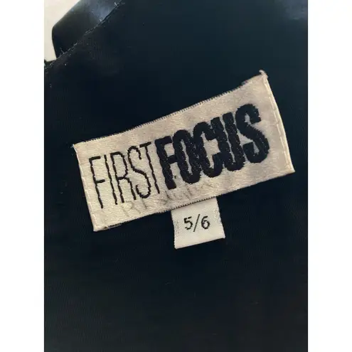 Y2K Vintage Sheath Dress Women’s 5/6 Black Floral Zip Short Sleeve Square Neck