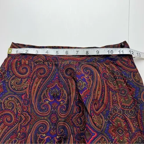 Burgundy‎ Skirt 90s Y2K DARK Academia Midi Skirt Dark Paisley Library Poet Purple