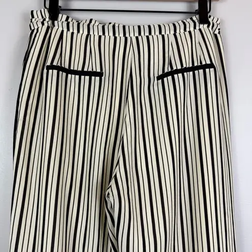 Greylin Anthropologie Pants Women Medium Ivory Black Striped Tassel Tie Straight