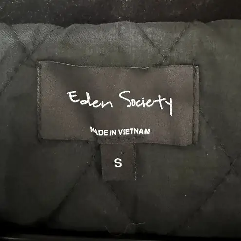 EDEN SOCIETY Faux Fur Wooly Coat Stitchfix Cinch Waist Jacket Black NWT Small