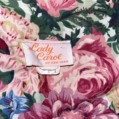 Vintage 80s Rose Garden Belted Dress Lady Carol of New York Pink Size L